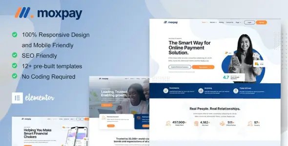 Moxpay – Online Payment Gateway Elementor Template Kit
